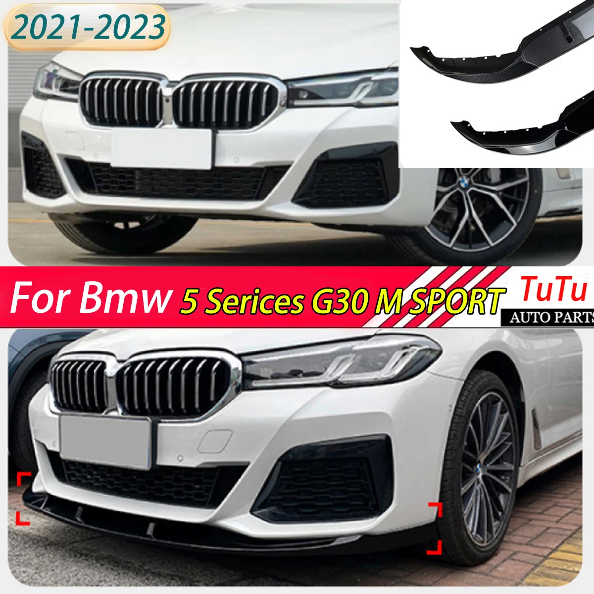 

Передний бампер для BMW 5 серии G30 G31 M Sport 2021-2023: Защитная накладка, внешний декор, элементы тюнинга нижней части кузова