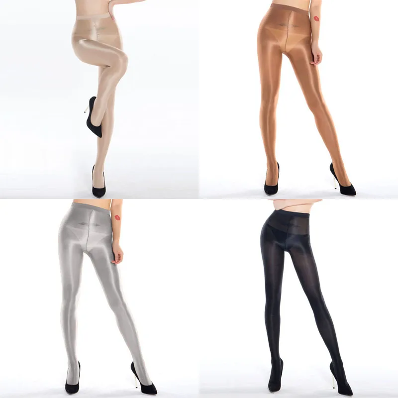 Meias femininas collants brilhantes sexy forma de cetim meia-calça verão pernas finas meias anti gancho suavemente boate meias