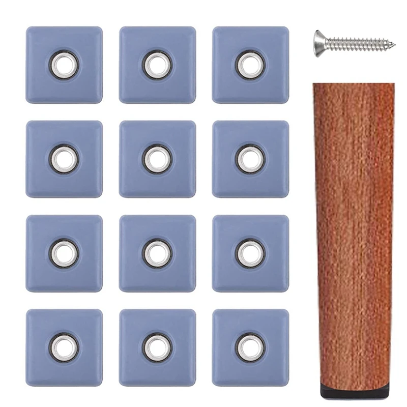 New-48Pcs Furniture Sliders 30Mm Furniture Leg Protectors With Screws Square Chair Leg Protectors Furniture Glide Pads