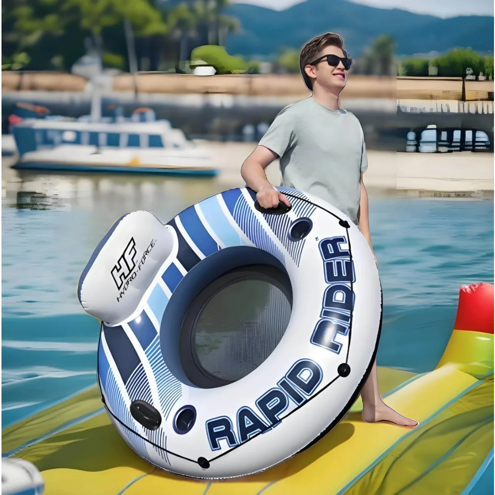 large-water-chair-mesh-floating-ring-inflatable-floating-bed-air-cushion-swimming-ring-floating-row-children
