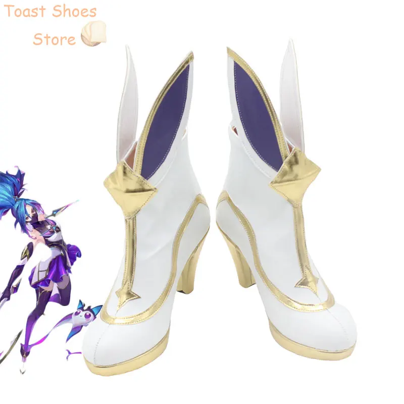 Akali-zapatos de cuero PU para Cosplay, botas de Carnaval de Halloween, utilería de disfraz, juego LOL Star Guardian