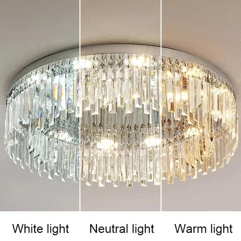 Moderna lampada da soffitto in cristallo di lusso lampadario in acciaio dorato LED soggiorno camera da letto decorazione della casa illuminazione a