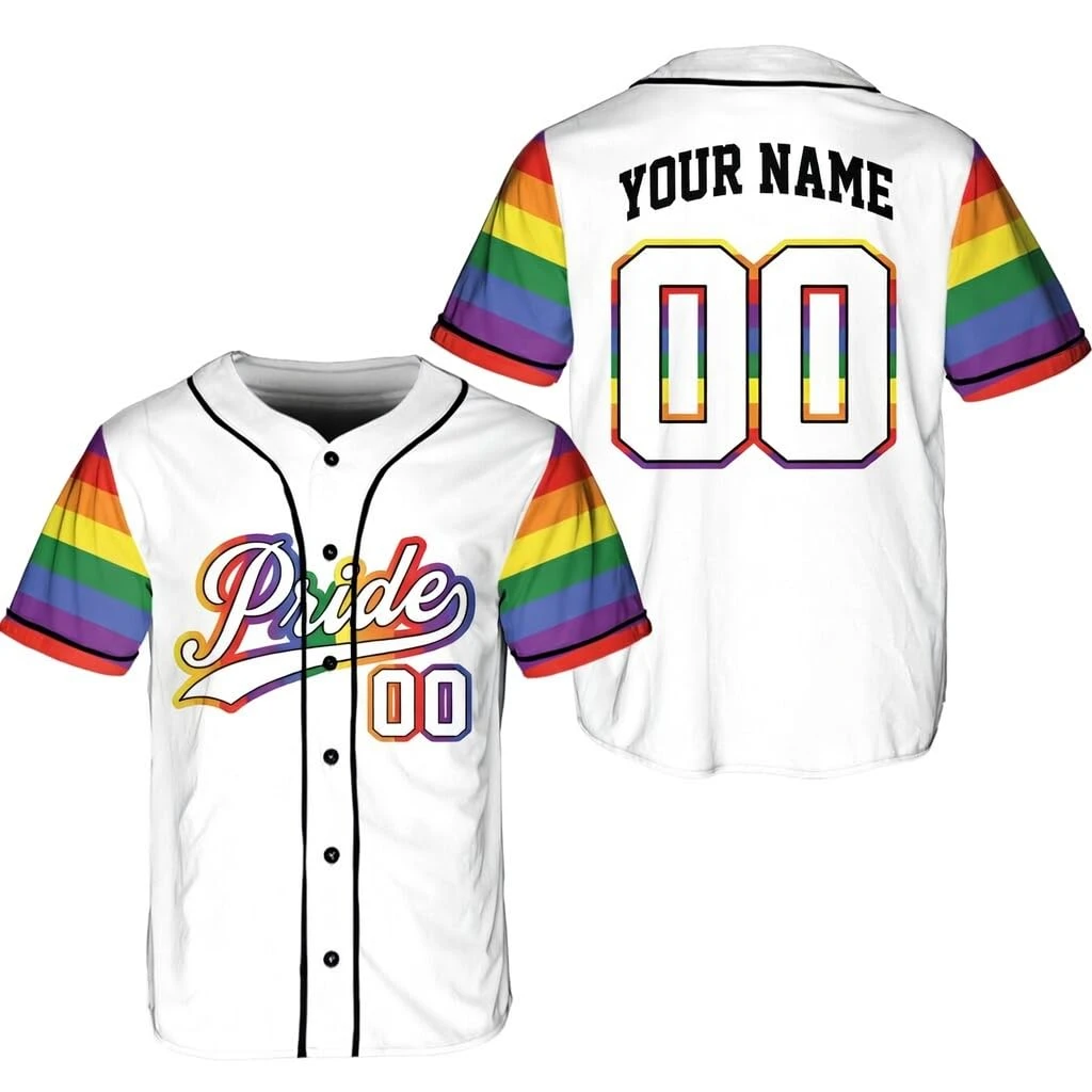 Hot Personalized LGBT Pride Shirt Custom Baseball Jersey LGBTQ Shirt Pride Jersey For Men Women Youth Community Team Uniform