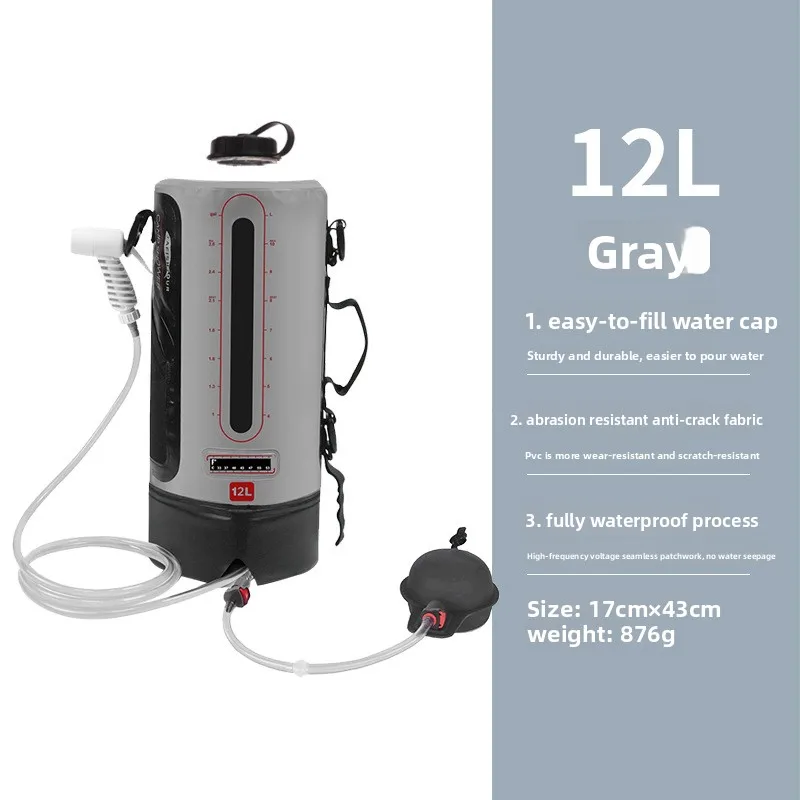 Portable Foldable Outdoor Solar Shower Bag Large Capacity Hiking Camping Travel Water Storage Bath Bag