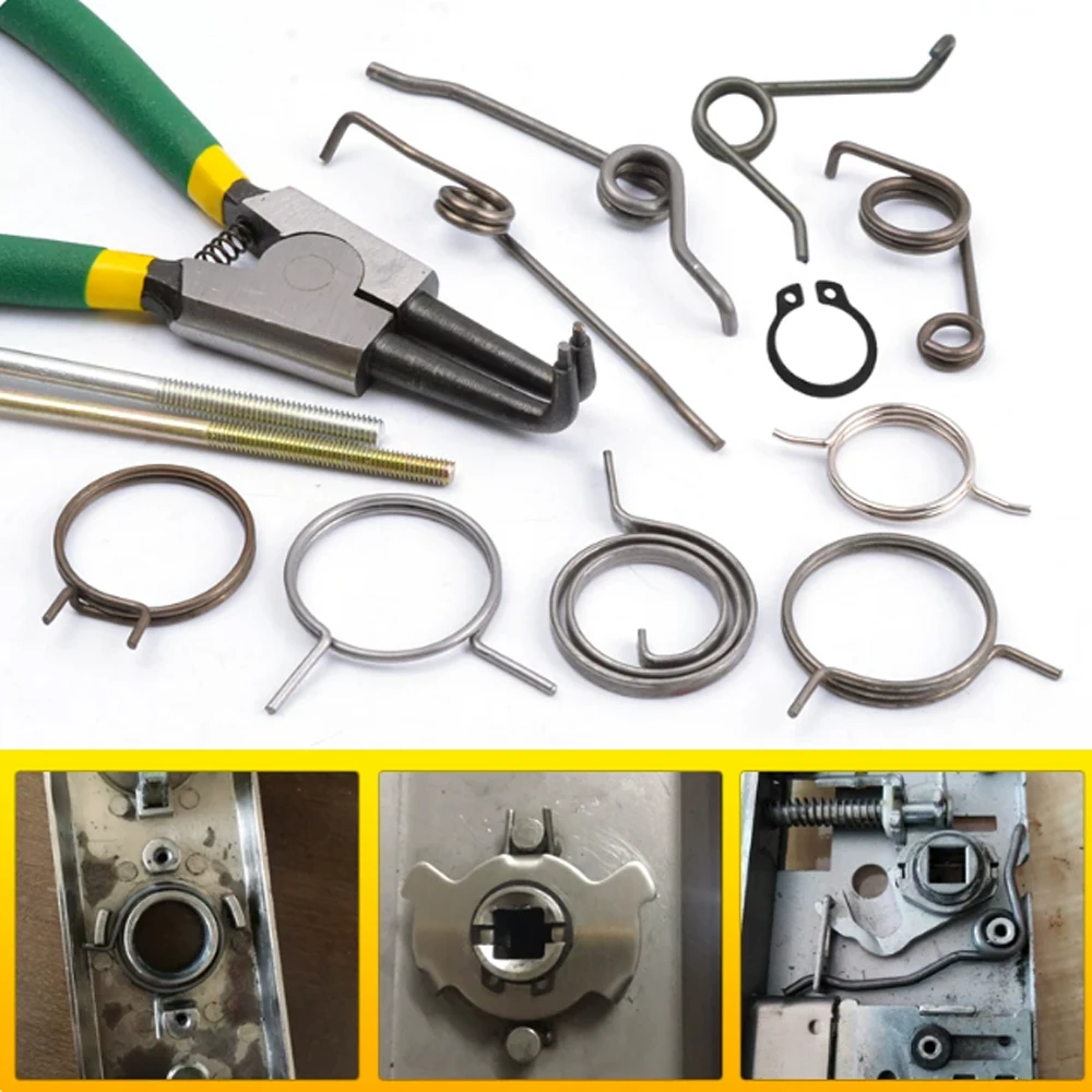 2/6-40Pcs Wire 1.2-1.6mm Door Lock Handle Spring Indoor Iock Core Anti-Theft Torsion Spring Corrosion Resistance Accessories