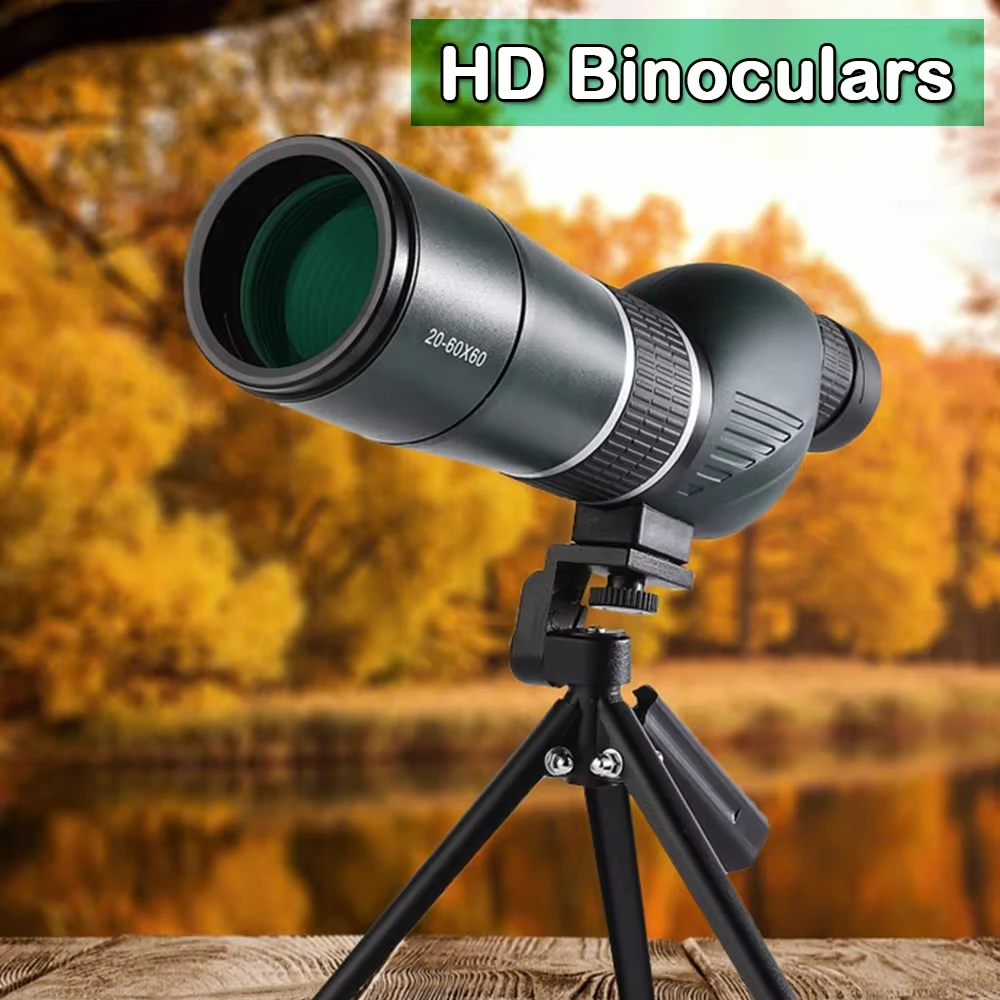 20-60X60 Outdoor Waterproof Birdwatching Glass Spotting Scope Powerful HD Monoculars Telescope for Camping Target Animal Viewing