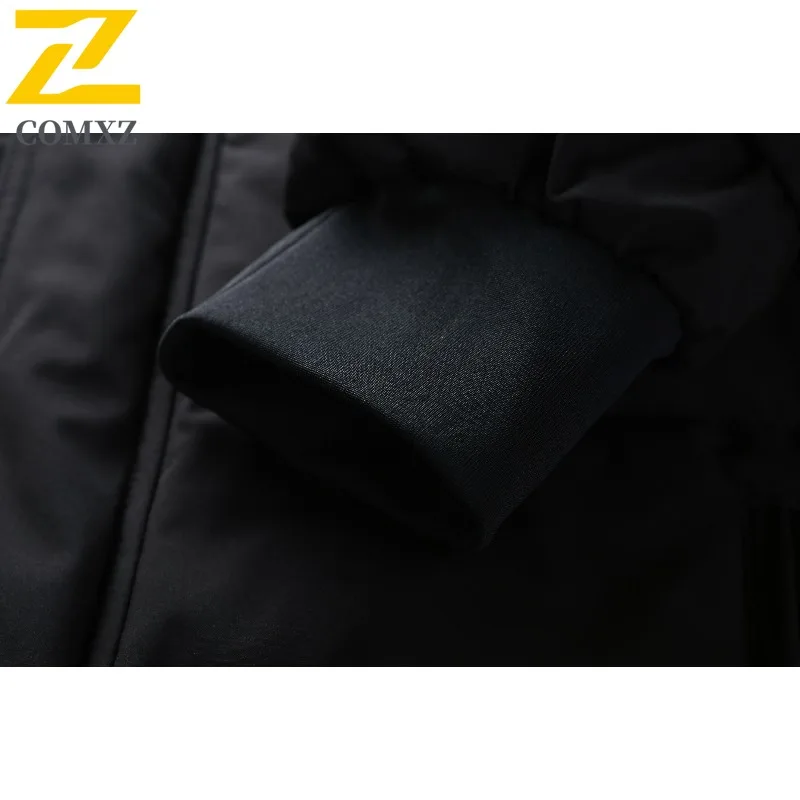 COMXZ Men Parker Coat Trendy Ski Street Warm Windproof Casual Travel Cotton Padded Jacket Windproof Snow Puffer Jackets 2025