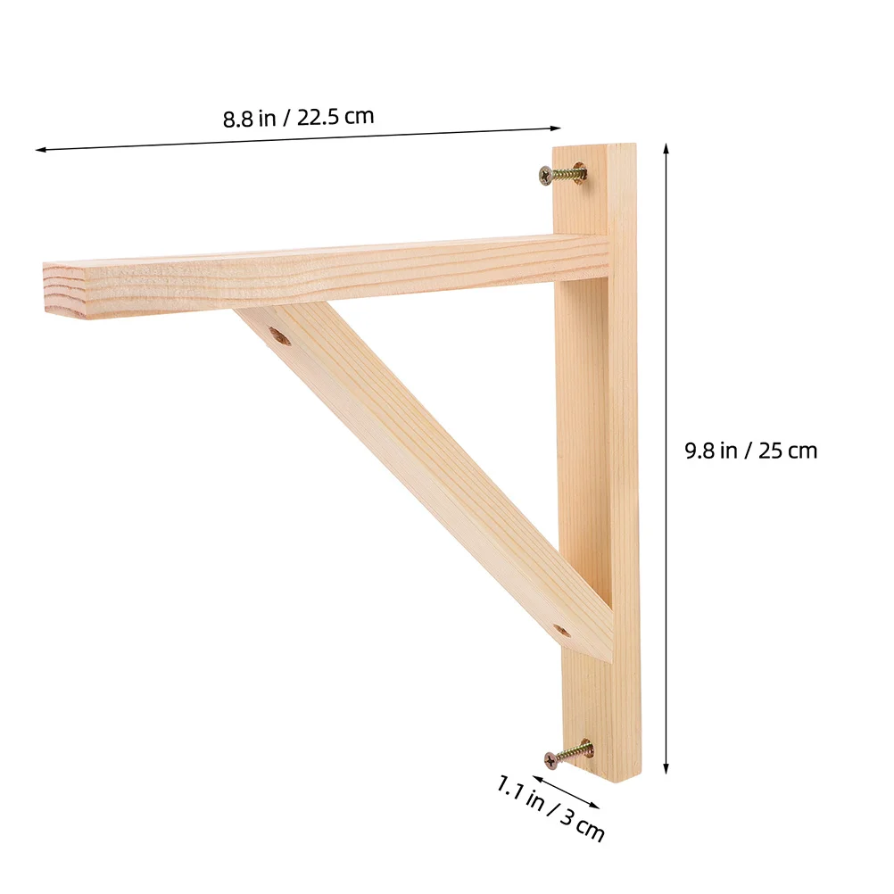 ขายึดผนังไม้รูปสามเหลี่ยม 3 ชิ้น สำหรับชั้นวางของ ที่แขวนต้นไม้ ขายึดชั้นวางของ DIY อุปกรณ์จัดระเบียบชั้นวางลอย