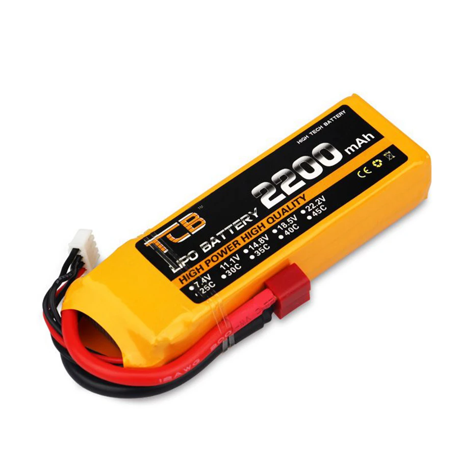 2S 3S 4S 5S 6S 2200mAh 25C Aircraft Model Fixed Wing Rechargeable Lithium Battery Pack