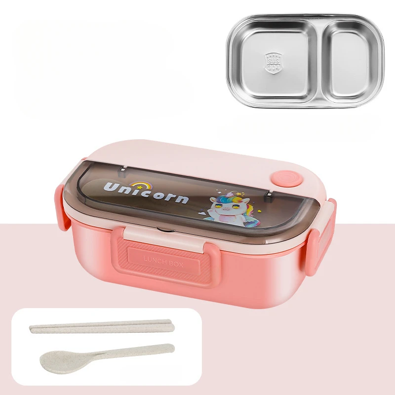 

Lunch Box with Tableware 304 stainless steel bento box Portable Leakproof Snack Lunch Food Storage Container for School Office