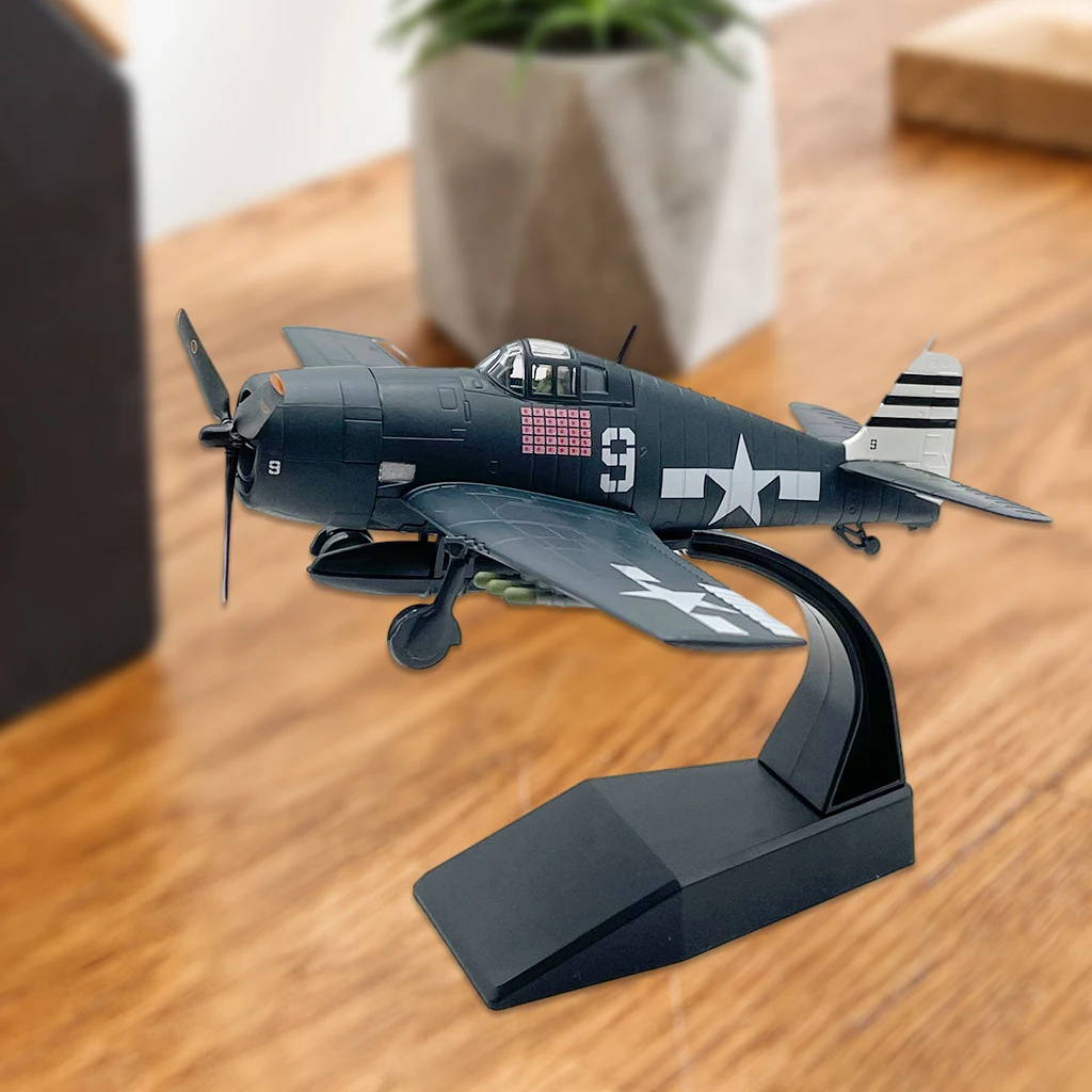 

Diecast 1/72 Scale WWII F6F Hellcat Fighter Model Plane with Stand Collections Home Desktop Decor Ornament