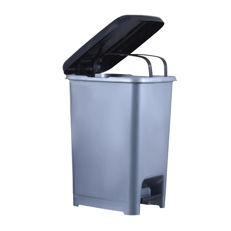 

Тонкий мусорный бак с ножной педалью для ванной комнаты, кухни, офиса под столом, спальни, общежития, 2,5 галлона, компактный мусорный бак с крышкой