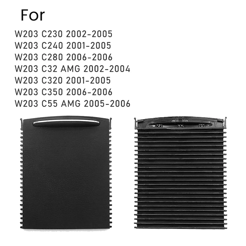 

A04F-A20368001239051 Черная рулонная шторка крышки центральной консоли для Mercedes C-Class W203 2000-2007, занавеска-держатель для напитков