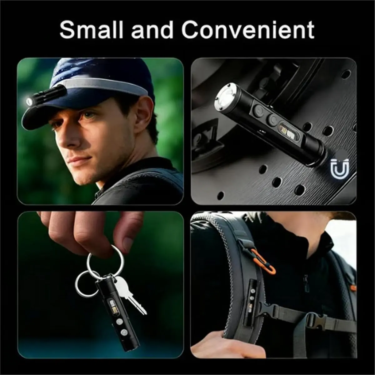 828 Mega Sale Pocket Rechargeable Flashlight Mini Keychain Light with Fire Igniter & Window Breaker,for Camping, Everyday Carry
