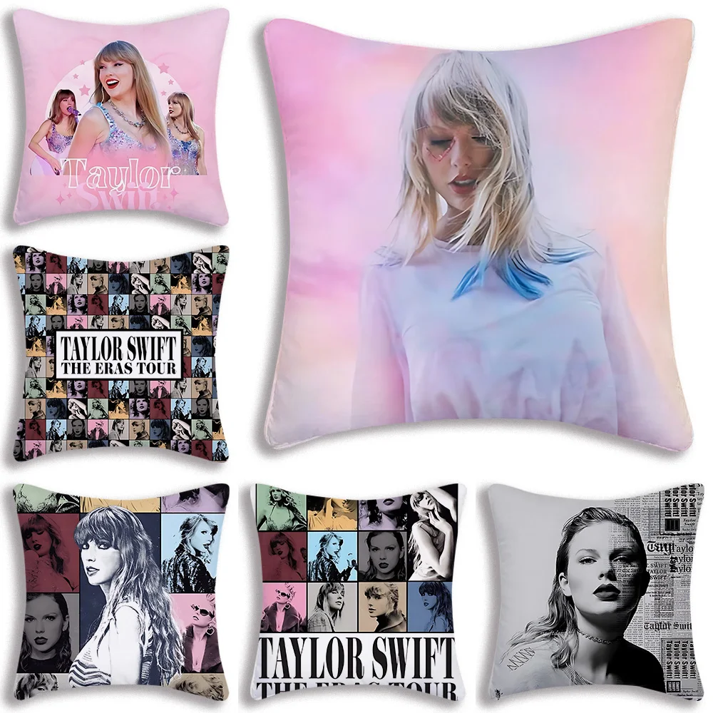 Pillow Covers Cartoon T-Taylors Sofa Decorative Home Double-sided Printing Short Plush Cute S-Swifts Cushion Cover