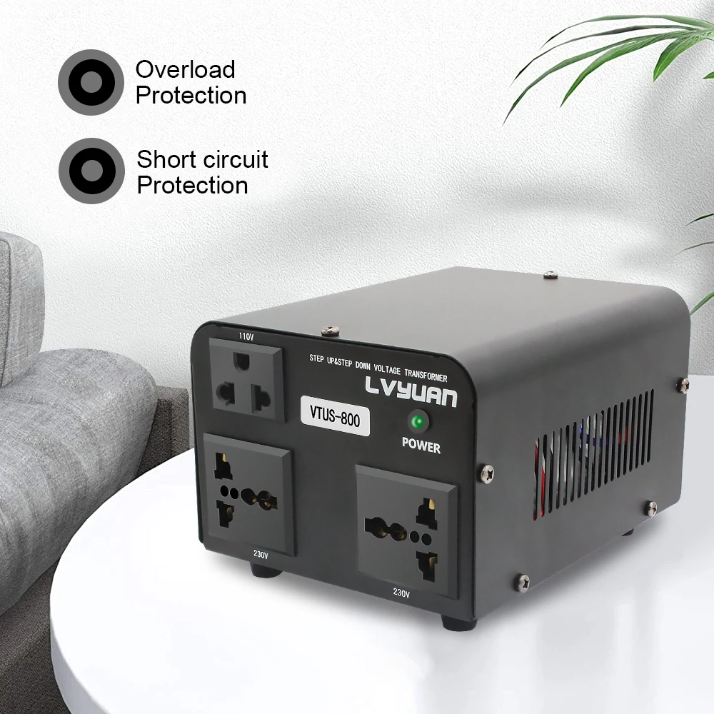 LVYUAN محول الجهد 800 واط 500 واط AC110V AC220V تحويل الجهد تصعيد/خطوة أسفل محول مآخذ عالمية والولايات المتحدة #2