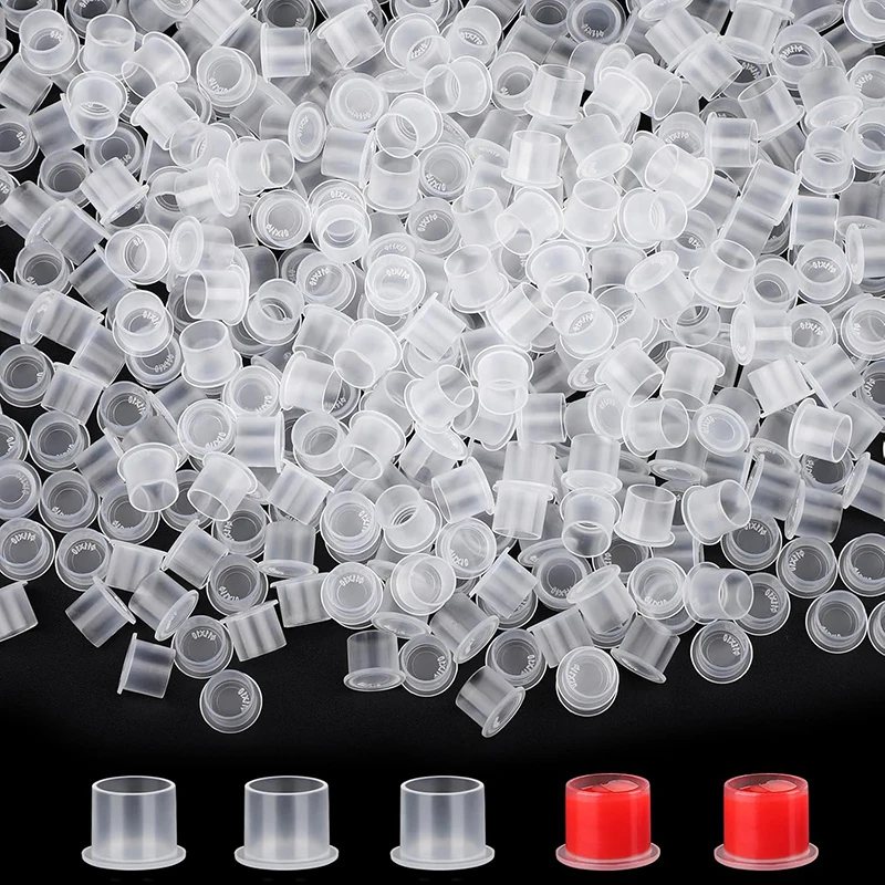 100/200/500Pcs Tattoo Ink Cups Caps Disposable White S/M/L Steady Plastic Permanent Makeup Pigment Container Tattoo Accessory