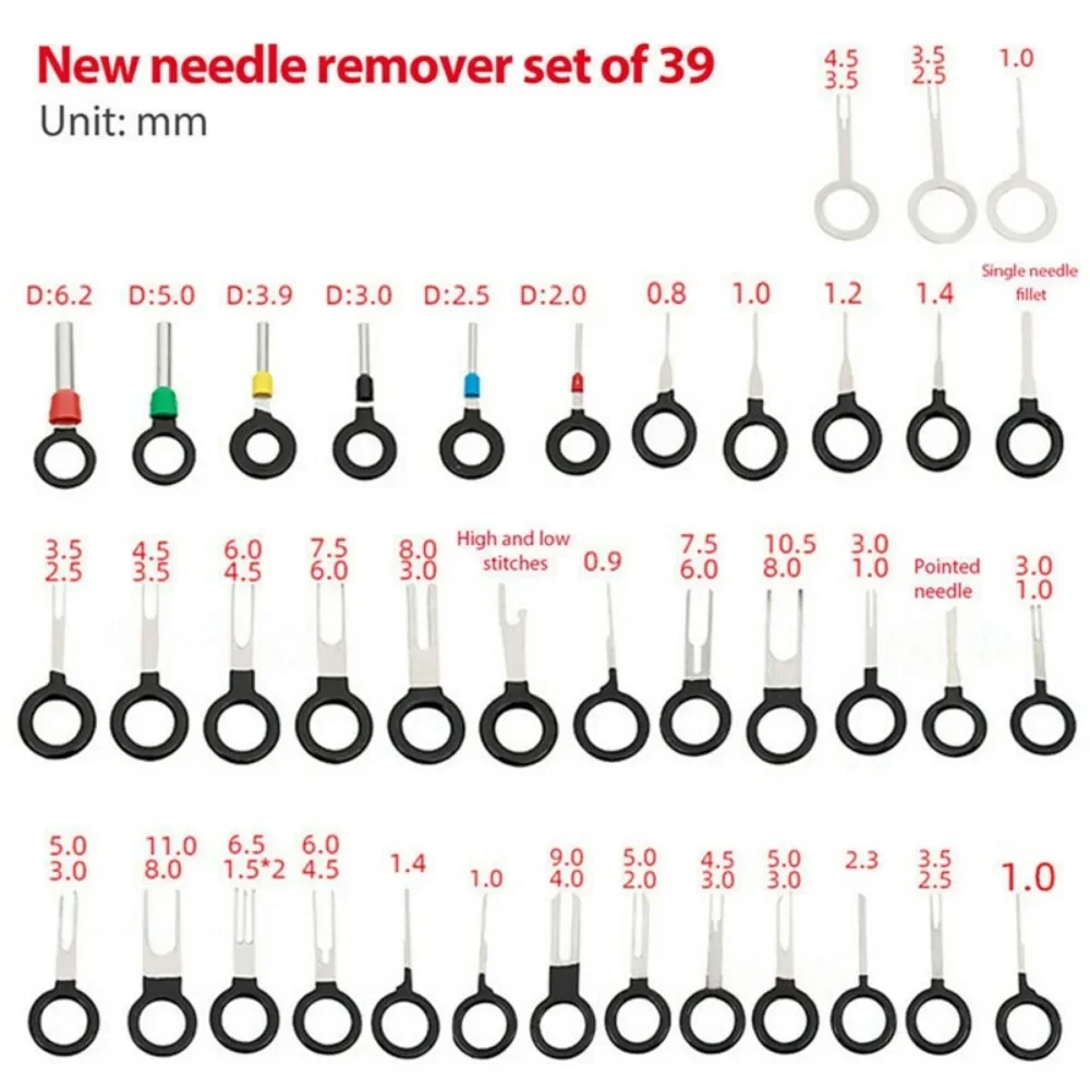 Zestaw narzędzi do demontażu zacisków samochodowych Skrzynka Wire Plug Pin Extractor Connector Extractor Pins Removal Tool Terminal Plug Repair Tools — zdjęcie 6