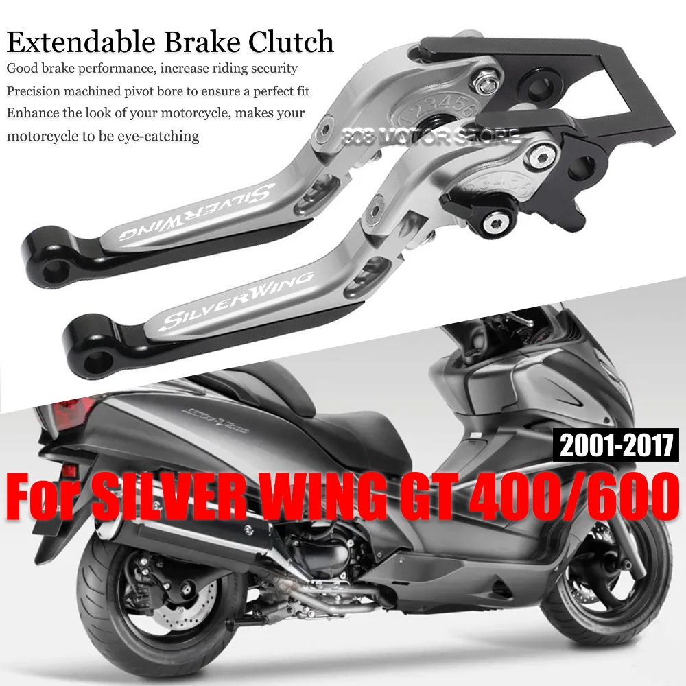 Motorcycle Accessories CNC Clutch Lever Brake Lever Set Adjustable Folding Handle Levers For Honda silver wing gt  2001-2017