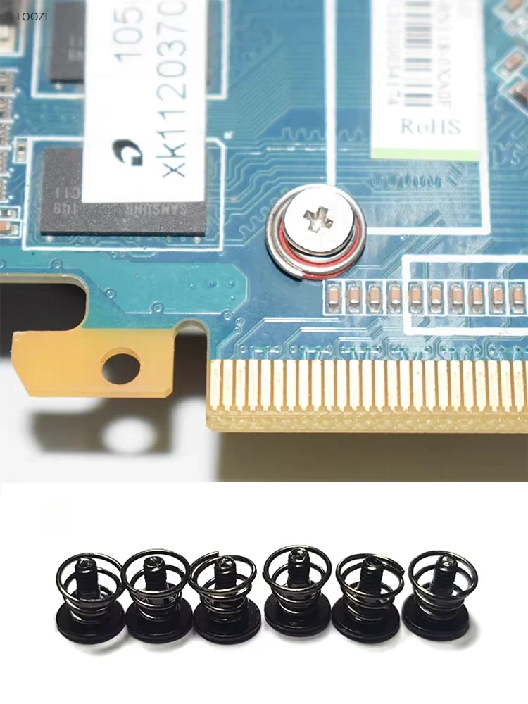 10pcs M2 Black Springs Graphics Card Screw Phillips For CPU Mainboard Radiator Fixing Bolts DIY Step video display Screws