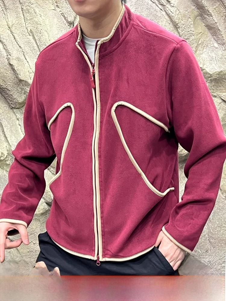 

Теплый уличный открытый кардиган с воротником-стойкой, джемпер из искусственного меха, молодежная куртка-стойка, длинная застежка-молния, повседневная одежда