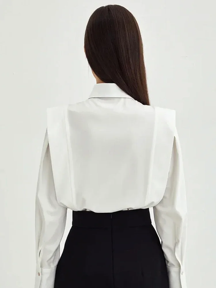 Mumaroho 2023 Autumn Winter Women Solid White Office Dress Shirt Elegant Long Sleeve Blouse Female