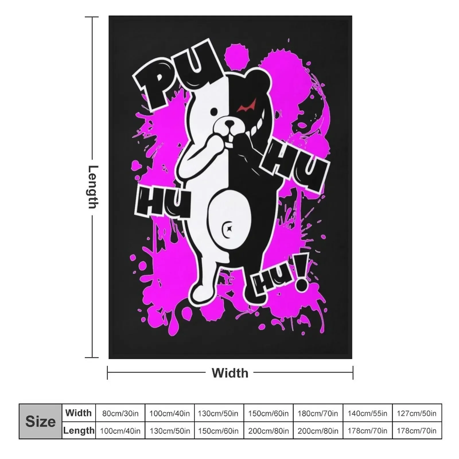 Monokuma Danganronpa - Puhuhuhu Throw Blanket Thins Decorative Beds Flannels Blankets