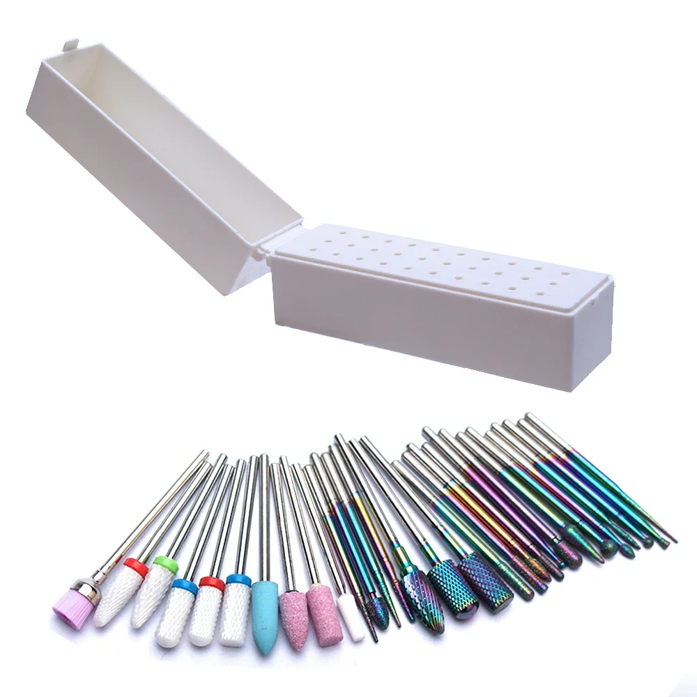 30 قطعة عدة السيراميك الماس إهاب مسمار لقمة ثقب مجموعة قاطعة المطحنة للمنزل صالون الاكريليك هلام مسمار مانيكير باديكير أدوات #3