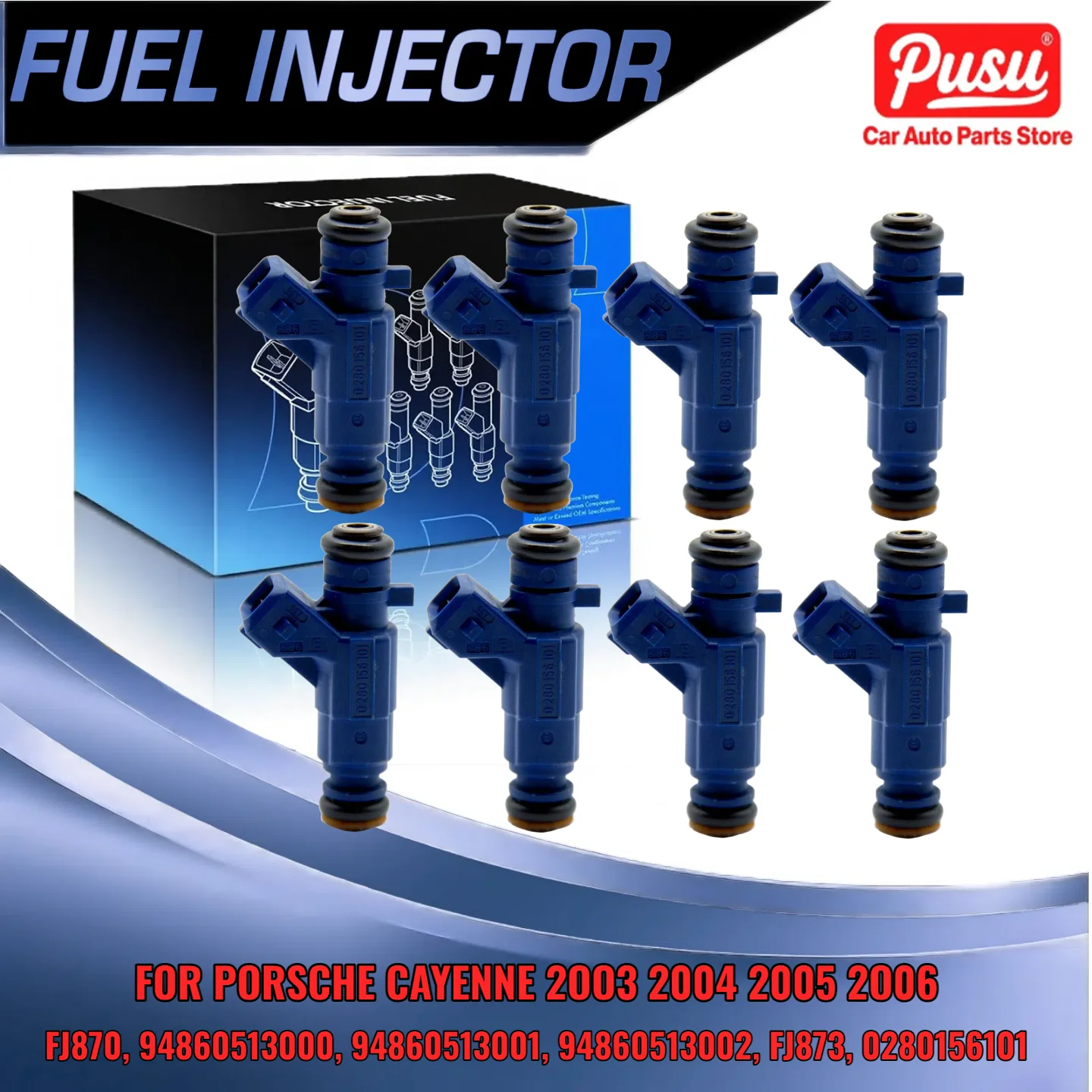 

Fuel Injector Set of 8 for Porsche Cayenne 2003 2004 2005 2006 4 5L DOHC Engine FJ870 FJ873 0280156101