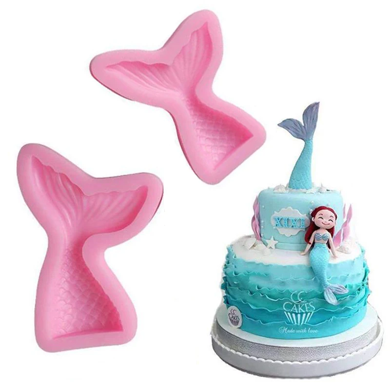 Silicone Mold Baking Mini Mermaid Tail Liquid Silicone Fondant DIY Cake Chocolate Handmade Decoration Kitchen Tools