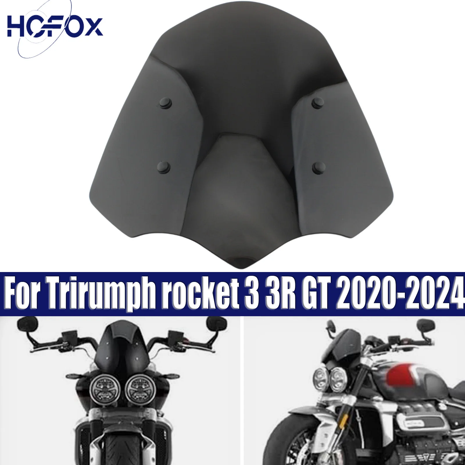 

For Trirumph rocket 3 3R GT 2020-2024 Motorcycle Front Windscreen Windshield Wind Deflector