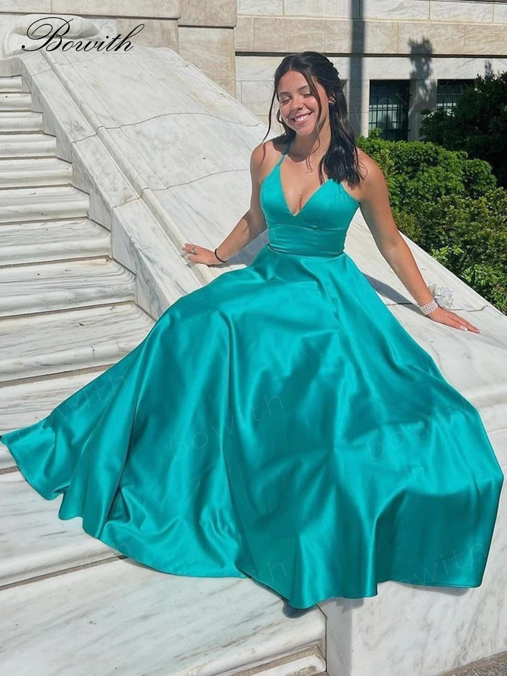 

Bowith Teal Evening Party Dresses A Line Prom Dresses for Graduation Luxury Women Dress for Gala Party 2023 vestidos de fiesta