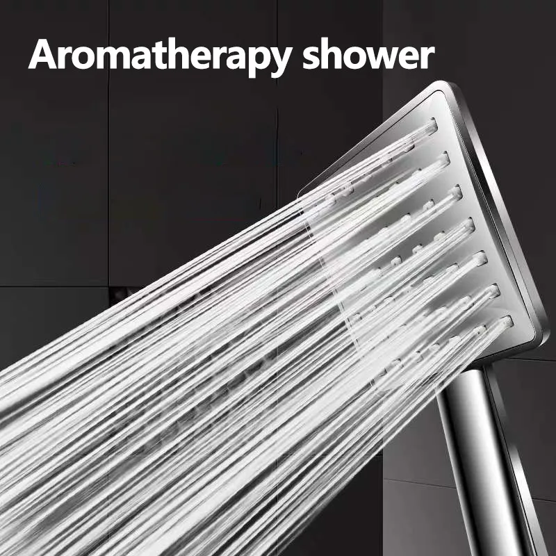 Advanced Large Panel Square High Pressure Shower Head Water Saving Hand Hold ABS Electroplated Silicone Water Outlet Bathroom