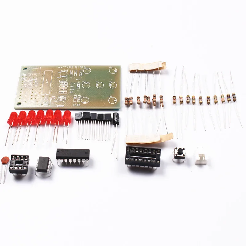 NE555 CD4017 Electronic Module DIY Kit Red LED Light LEDs 4.5-5V Electronic Fun Kit Diy Electronic PCB Board Module 74 * 35mm