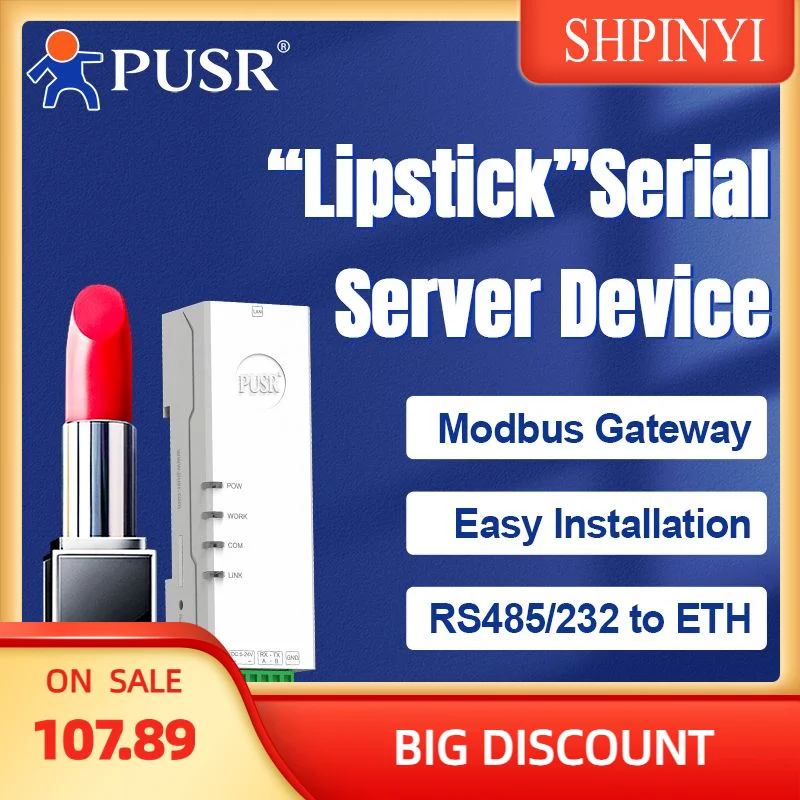 

Шлюз PUSR сверхмалого размера Rail-Type RS485 RS232 к Ethernet Modbus поддерживает Timeout Restart DHCP DNS USR-DR132/DR134