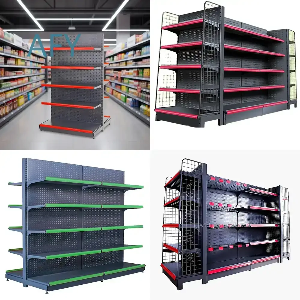 Double Sided Heavy Duty Steel Q235 Supermarket Shelves for Retail Stores for Display Shelving for Shop Fixtures for Store