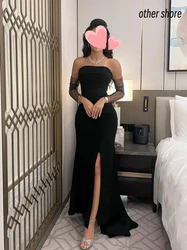 Other Shore Elegant Vintage Sexy Black Mermaid Beading Strapless Customize Formal Occasion Prom Dress Evening Party Gowns