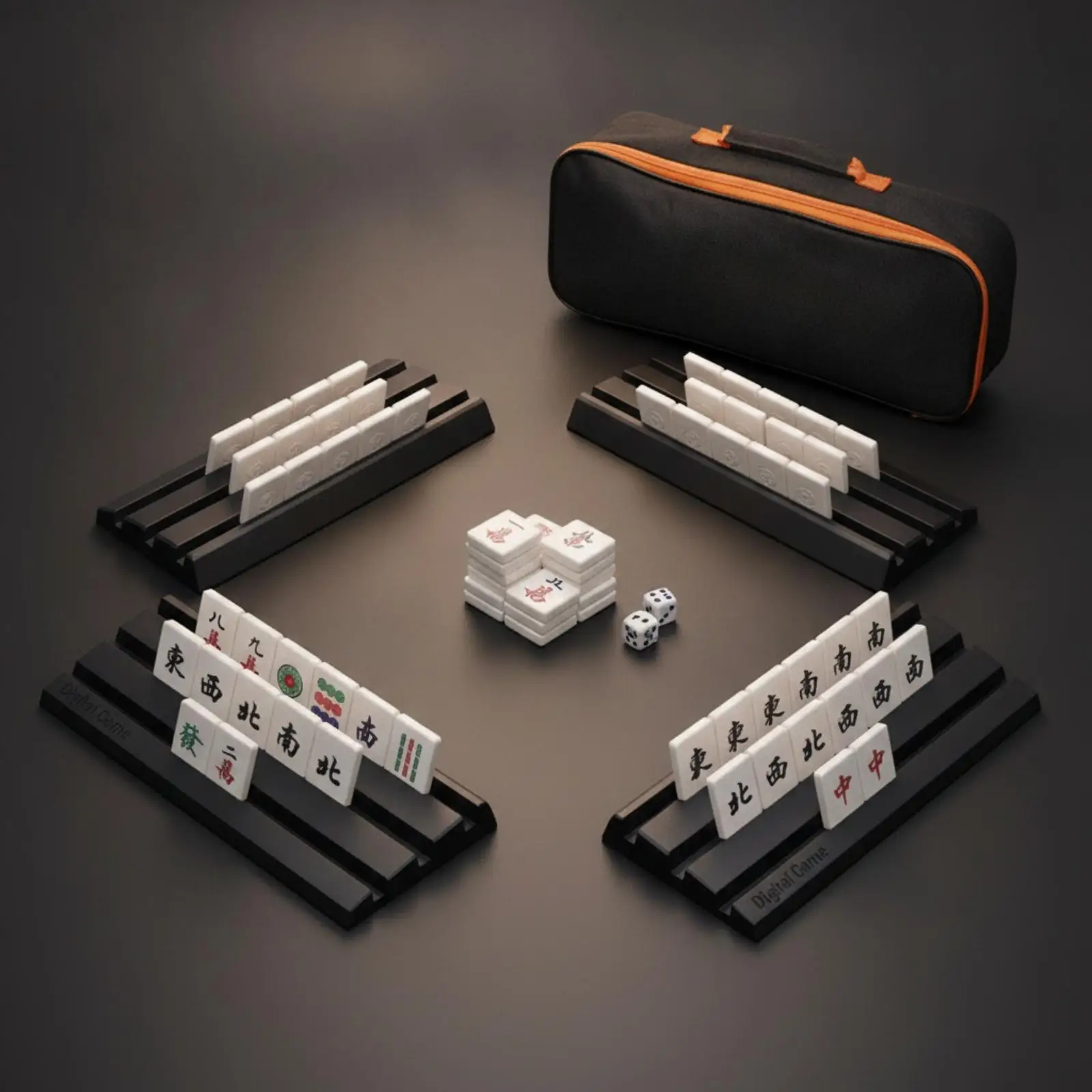 Travel Mahjong Board Game Set with Storage Bag Dice Racks Compact Case for Camping and Picnic