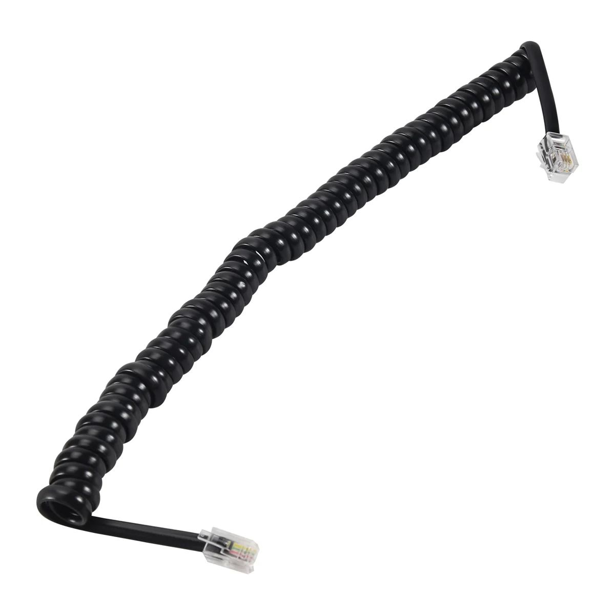 

New 9.3" Black RJ9 Telephone Phone Modem Coil Line Cord Cable