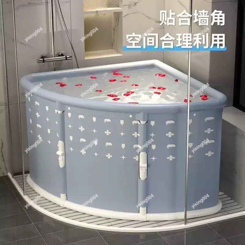 Triangular Foldable Bath Tub Household Full Body Bath Container For Adults And Kids Shower Use