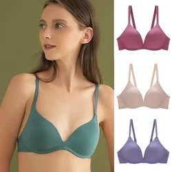 Women No Wire Push Up Seamless Bra Underwear Girls Students Breathable Thin Solid Bras Female's Bra Breathable Gathered