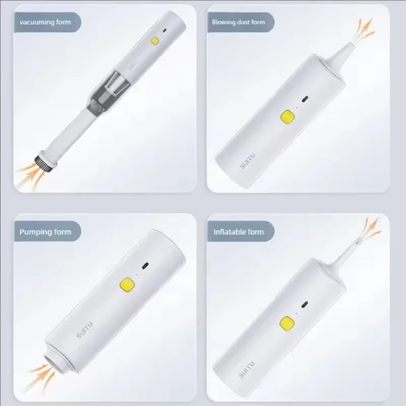 مكنسة كهربائية للسيارة من زاي شياو، لاسلكية محمولة، قابلة للإزالة، شحن USB، طاقة عالية مناسبة مع منفاخ غبار خفيف