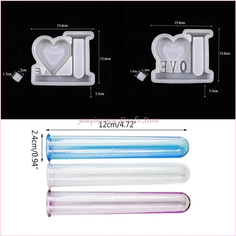 57qa Liebe Blumenvase Hydroponische Pflanze Propagation Station Epoxidharz Form Home Dekoration Silikonform DIY Handwerksform