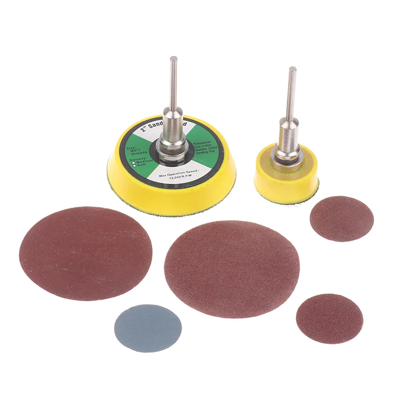 Kit de disco de lijado de 60/100 piezas, 1/2 ", grano 100-2000 con placa de respaldo de gancho y bucle para taladros y herramientas rotativas