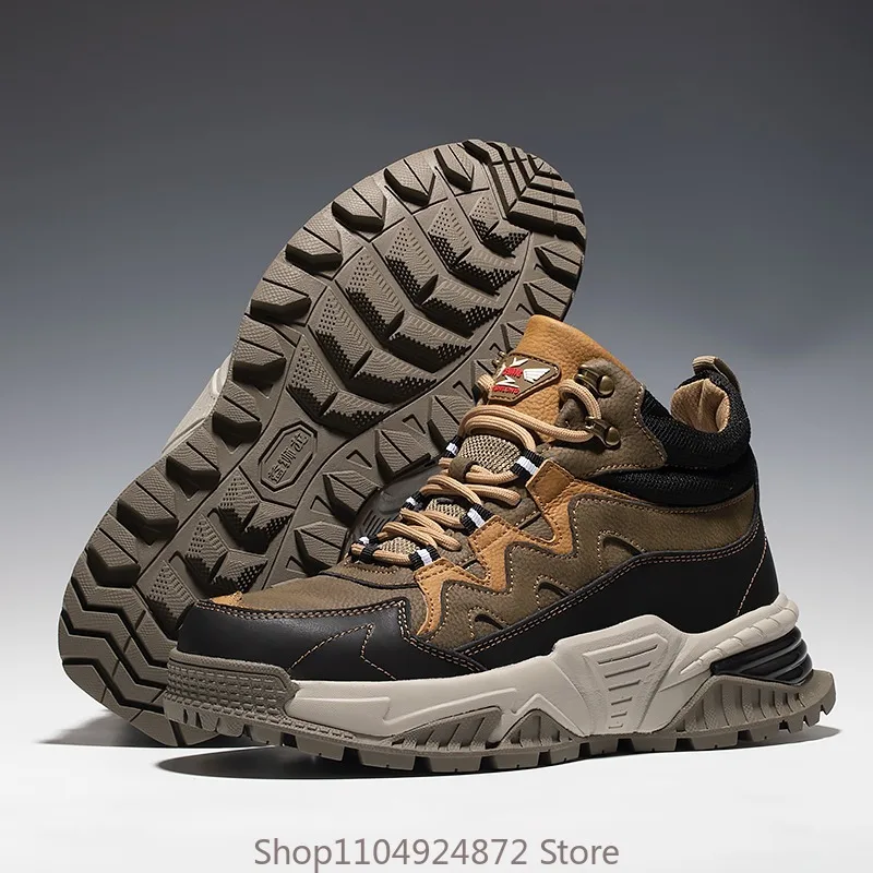 Winter Warm Wool Cotton Shoes Men's Snow Boots Fur Thick Plush Casual Thick Sole Sport High Top Boots Male Outdoor Sneakers view 2