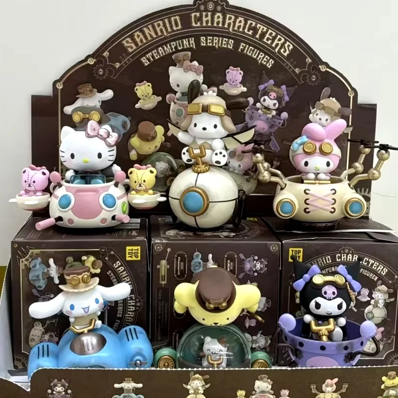 Authentic New Stock Sanrio Family Steampunk Series Anime Characters Cute Kuromi Katie Cat Decoration Figurines Gifts For Girls