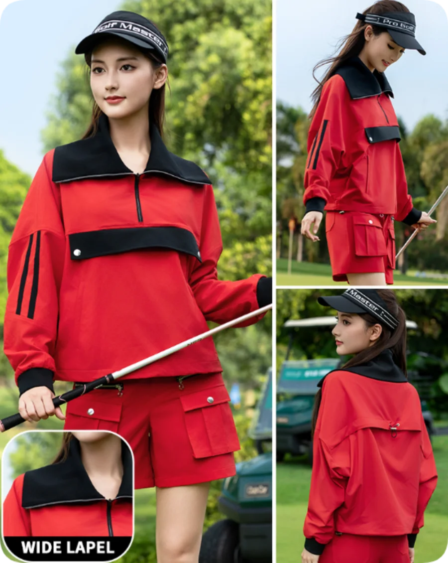 

PGM Golf 2025 Autumn/Winter New Work Clothes Women's Long Sleeve Jacket Clothing Women's Sports Windbreaker Set YF812 KUZ208