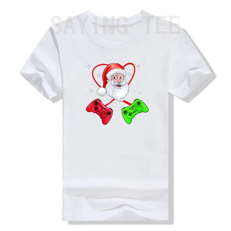 Video Game Controller Christmas Santa Claus Gamer Boys Mens T-Shirt Gifts Cute Gaming Lover Xmas Costume Funny Graphic Tee Tops