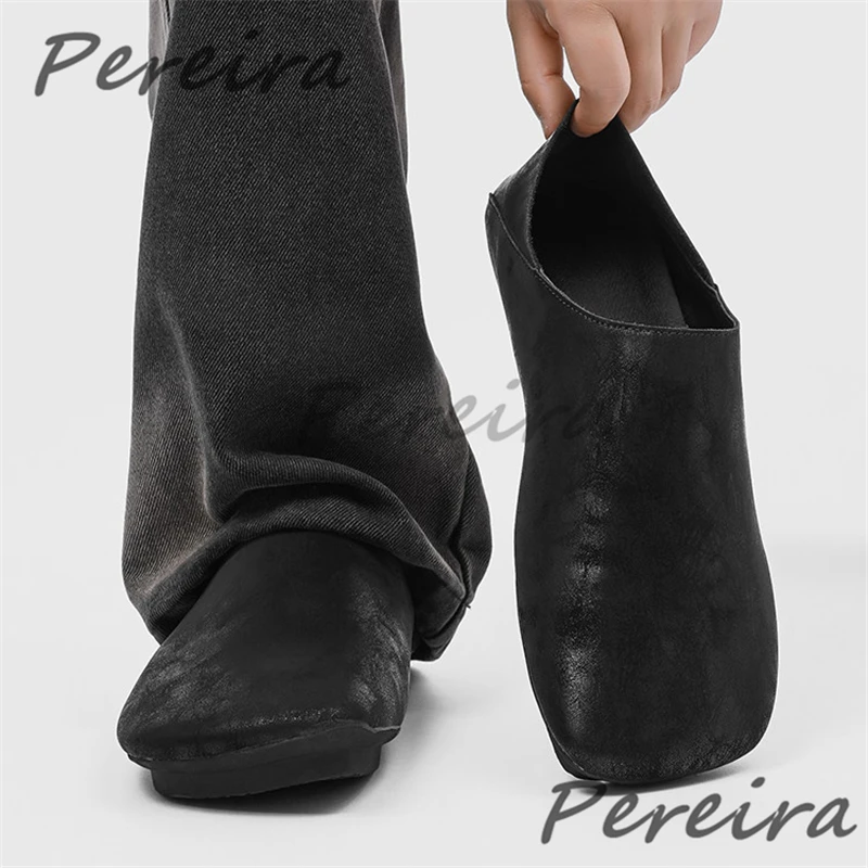 

Square Toe Soft Leather Flat Casual Shoes for Men Women Summer New Comfortable Slip-On Loafers Outdoor Comfortable Couple Shoes