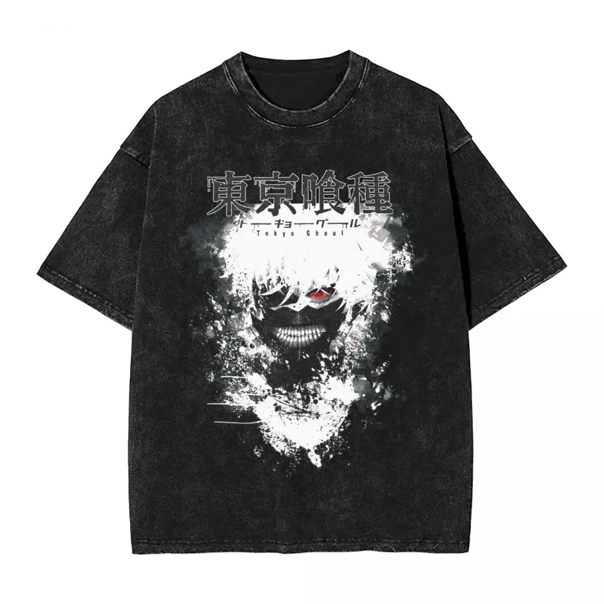 

Anime Tokyo Ghoul woman Men Washed T-Shirt Hot stamping Print Tees,Harajuku Cotton Tshirt Men's Summer Short Sleeve Tees